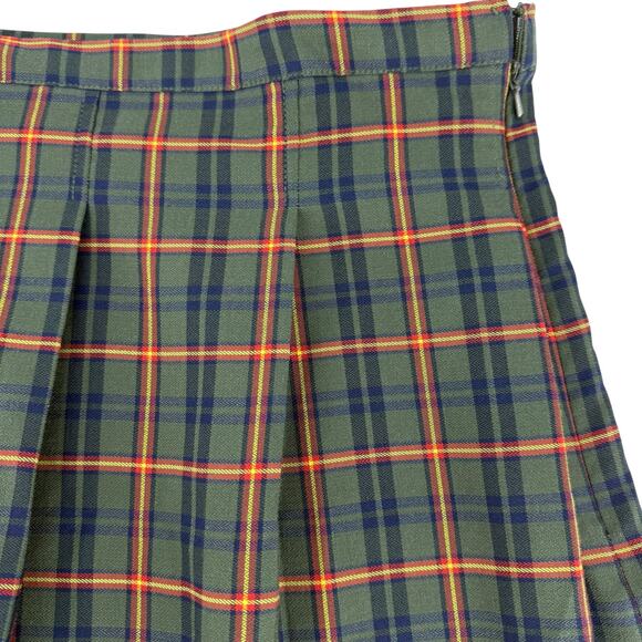 ASOS Design Curve Plaid Pleated Skirt Green Navy Size 24 Dark Academia Preppy - Picture 8 of 16
